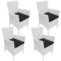vidaXL Set da Pranzo da Giardino 5 pz in Polyrattan Bianco Crema vidaXL Set da Pranzo da Giardino 5 pz in Polyrattan Bianco Crema