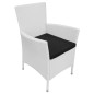 vidaXL Set da Pranzo da Giardino 5 pz in Polyrattan Bianco Crema vidaXL Set da Pranzo da Giardino 5 pz in Polyrattan Bianco Crema