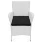 vidaXL Set da Pranzo da Giardino 5 pz in Polyrattan Bianco Crema vidaXL Set da Pranzo da Giardino 5 pz in Polyrattan Bianco Crema