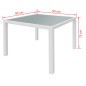 vidaXL Set da Pranzo da Giardino 5 pz in Polyrattan Bianco Crema vidaXL Set da Pranzo da Giardino 5 pz in Polyrattan Bianco Crema