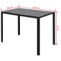 Set Tavolo da Pranzo 7 Pezzi Nero Set Tavolo da Pranzo 7 Pezzi Nero