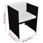 Set da Bistrot 3 pz con Cuscini in Polyrattan Nero Set da Bistrot 3 pz con Cuscini in Polyrattan Nero