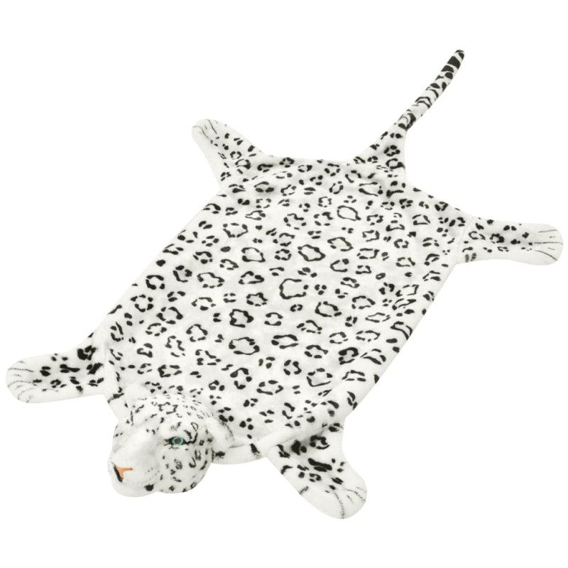 Tappeto di Peluche a Forma di Leopardo 139 cm Bianco Tappeto di Peluche a Forma di Leopardo 139 cm Bianco