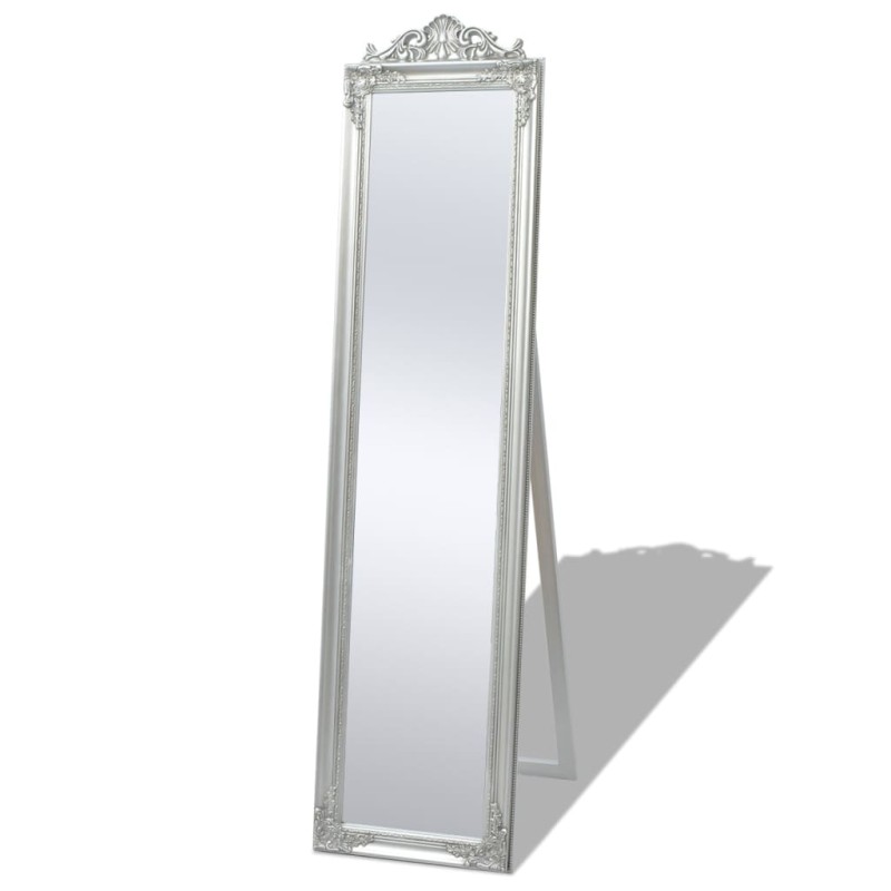 Specchio a Pavimento in Stile Barocco 160x40 cm Argento Specchio a Pavimento in Stile Barocco 160x40 cm Argento
