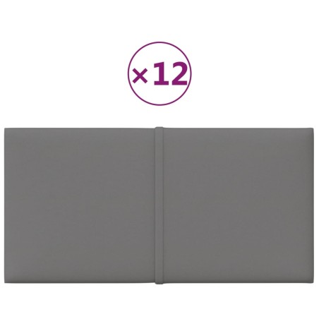 Pannelli Murali 12 pz Grigio Chiaro 30x15 cm Tessuto 0,54 m²