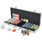 Set da Poker con 500 Chips Laser in Alluminio Set da Poker con 500 Chips Laser in Alluminio
