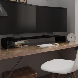 vidaXL Mobile/Rialzo Porta TV in Vetro Nero 120x30x13 cm