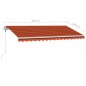 Tenda Retrattile Automatica con Palo 400x300 cm Arancio Marrone Tenda Retrattile Automatica con Palo 400x300 cm Arancio Marrone