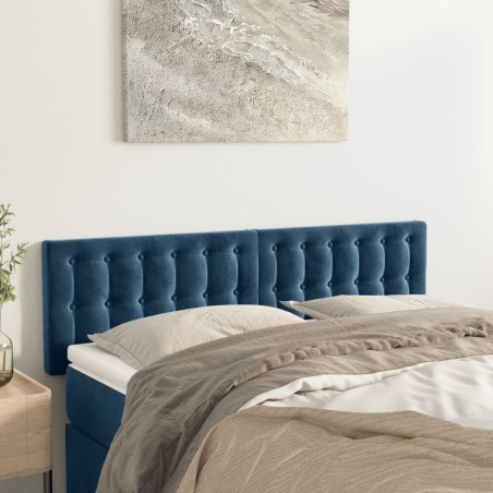 vidaXL Testiere 2 pz Blu Scuro 72x5x78/88 cm in Velluto