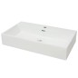 Lavandino con Foro Rubinetto in Ceramica Bianca 76x42,5x14,5 cm Lavandino con Foro Rubinetto in Ceramica Bianca 76x42,5x14,5 cm