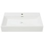Lavandino con Foro Rubinetto in Ceramica Bianca 76x42,5x14,5 cm Lavandino con Foro Rubinetto in Ceramica Bianca 76x42,5x14,5 cm