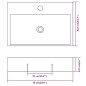 Lavandino con Foro Rubinetto in Ceramica Bianca 76x42,5x14,5 cm Lavandino con Foro Rubinetto in Ceramica Bianca 76x42,5x14,5 cm