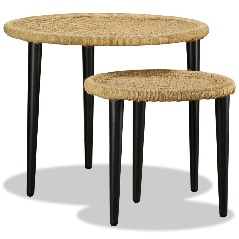 Set Tavolini da Caffè 2 pz in Iuta Naturale Set Tavolini da Caffè 2 pz in Iuta Naturale
