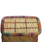 Tavolino da Caffè in Bambù con Dettagli Chindi Multicolore Tavolino da Caffè in Bambù con Dettagli Chindi Multicolore