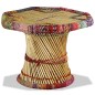 Tavolino da Caffè in Bambù con Dettagli Chindi Multicolore Tavolino da Caffè in Bambù con Dettagli Chindi Multicolore