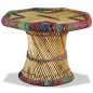Tavolino da Caffè in Bambù con Dettagli Chindi Multicolore Tavolino da Caffè in Bambù con Dettagli Chindi Multicolore