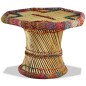 Tavolino da Caffè in Bambù con Dettagli Chindi Multicolore Tavolino da Caffè in Bambù con Dettagli Chindi Multicolore