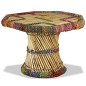 Tavolino da Caffè in Bambù con Dettagli Chindi Multicolore Tavolino da Caffè in Bambù con Dettagli Chindi Multicolore