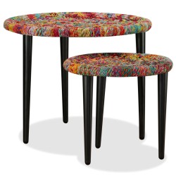 Set Tavolini da Caffè 2 pz con Dettagli Chindi Multicolore