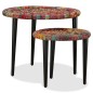 Set Tavolini da Caffè 2 pz con Dettagli Chindi Multicolore Set Tavolini da Caffè 2 pz con Dettagli Chindi Multicolore