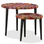 Set Tavolini da Caffè 2 pz con Dettagli Chindi Multicolore Set Tavolini da Caffè 2 pz con Dettagli Chindi Multicolore