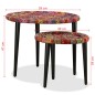 Set Tavolini da Caffè 2 pz con Dettagli Chindi Multicolore Set Tavolini da Caffè 2 pz con Dettagli Chindi Multicolore
