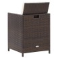 Set da Pranzo da Giardino 5 pz con Cuscini Polyrattan Marrone Set da Pranzo da Giardino 5 pz con Cuscini Polyrattan Marrone