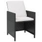 Set da Pranzo da Giardino 13 pz Polyrattan e Legno Acacia Nero Set da Pranzo da Giardino 13 pz Polyrattan e Legno Acacia Nero