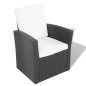 Set Divani da Giardino 4 pz con Cuscini in Polyrattan Nero Set Divani da Giardino 4 pz con Cuscini in Polyrattan Nero