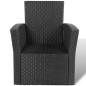 Set Divani da Giardino 4 pz con Cuscini in Polyrattan Nero Set Divani da Giardino 4 pz con Cuscini in Polyrattan Nero