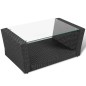 Set Divani da Giardino 4 pz con Cuscini in Polyrattan Nero Set Divani da Giardino 4 pz con Cuscini in Polyrattan Nero