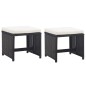 Set da Pranzo da Giardino 9 pz con Cuscini in Polyrattan Nero Set da Pranzo da Giardino 9 pz con Cuscini in Polyrattan Nero