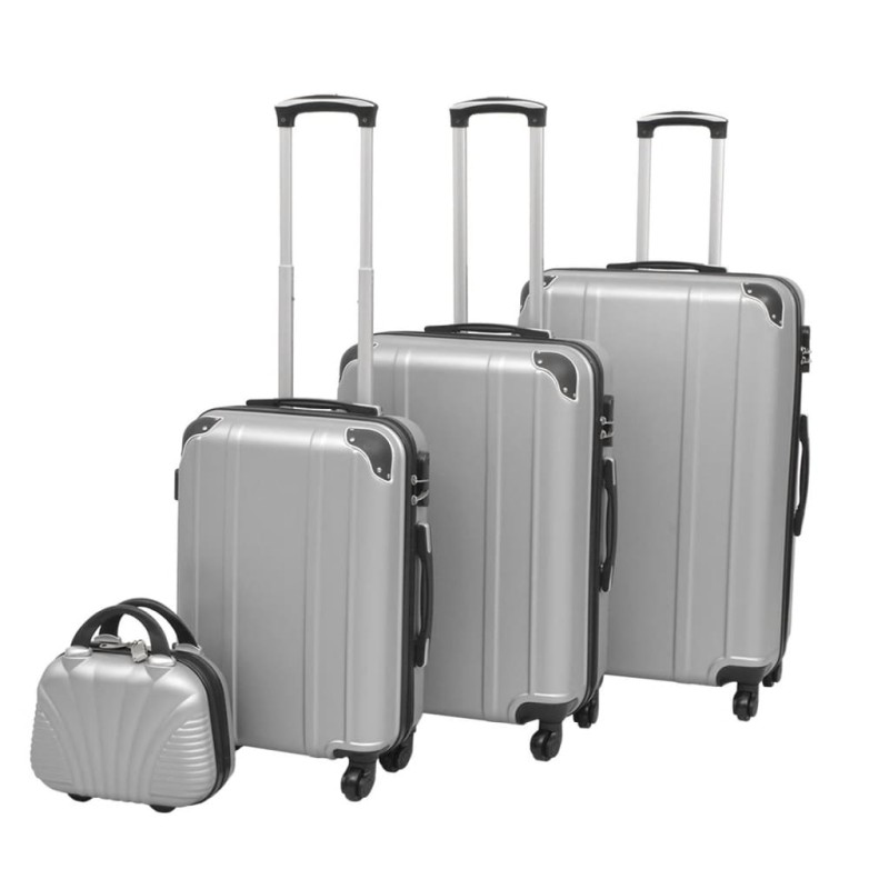 4 Pz. Set di Trolley Rigidi Argento 4 Pz. Set di Trolley Rigidi Argento