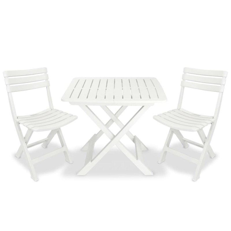 Set da Bistrot 3 pz in Plastica Bianco Set da Bistrot 3 pz in Plastica Bianco