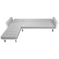 Divano Letto ad Angolo Tessuto 218x155x69 cm Bianco e Grigio Divano Letto ad Angolo Tessuto 218x155x69 cm Bianco e Grigio