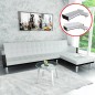 Divano Letto a L in Pelle Artificiale Bianco Divano Letto a L in Pelle Artificiale Bianco