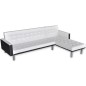 Divano Letto a L in Pelle Artificiale Bianco Divano Letto a L in Pelle Artificiale Bianco