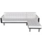 Divano Letto a L in Pelle Artificiale Bianco Divano Letto a L in Pelle Artificiale Bianco