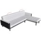 Divano Letto a L in Pelle Artificiale Bianco Divano Letto a L in Pelle Artificiale Bianco
