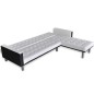 Divano Letto a L in Pelle Artificiale Bianco Divano Letto a L in Pelle Artificiale Bianco