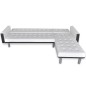 Divano Letto a L in Pelle Artificiale Bianco Divano Letto a L in Pelle Artificiale Bianco