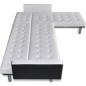 Divano Letto a L in Pelle Artificiale Bianco Divano Letto a L in Pelle Artificiale Bianco