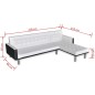 Divano Letto a L in Pelle Artificiale Bianco Divano Letto a L in Pelle Artificiale Bianco