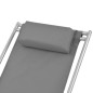 Sedie a Sdraio Reclinabili 2 pz in Acciaio Grigio Sedie a Sdraio Reclinabili 2 pz in Acciaio Grigio