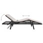 Lettino Prendisole con Cuscino in Polyrattan Nero Lettino Prendisole con Cuscino in Polyrattan Nero