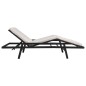 Lettino Prendisole con Cuscino in Polyrattan Nero Lettino Prendisole con Cuscino in Polyrattan Nero