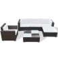 Set Divani da Giardino 6 pz con Cuscini in Polyrattan Marrone Set Divani da Giardino 6 pz con Cuscini in Polyrattan Marrone