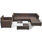 Set Divani da Giardino 6 pz con Cuscini in Polyrattan Marrone Set Divani da Giardino 6 pz con Cuscini in Polyrattan Marrone