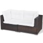 Set Divani da Giardino 6 pz con Cuscini in Polyrattan Marrone Set Divani da Giardino 6 pz con Cuscini in Polyrattan Marrone