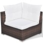 Set Divani da Giardino 6 pz con Cuscini in Polyrattan Marrone Set Divani da Giardino 6 pz con Cuscini in Polyrattan Marrone
